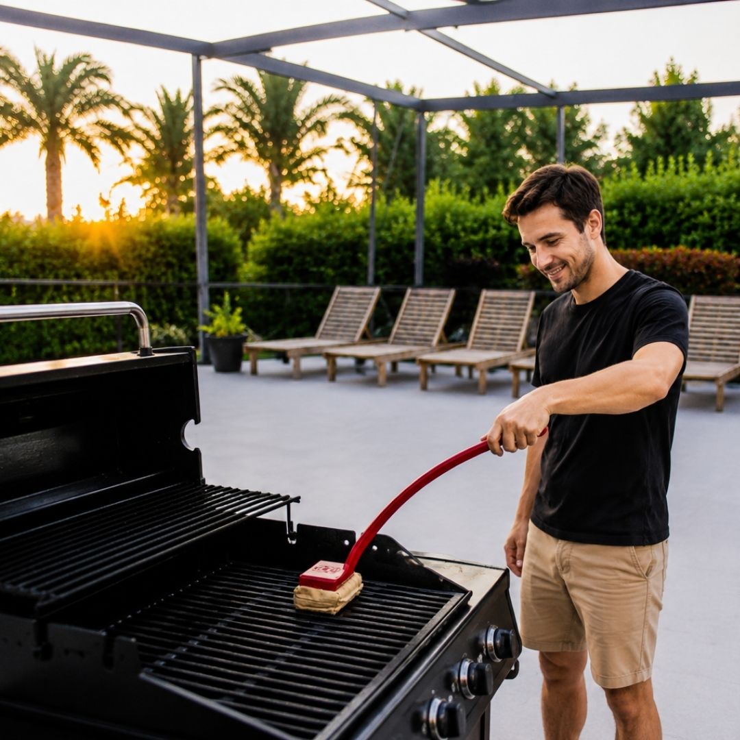 Grill Rescue™ Griddle Brush – Bristle-Free