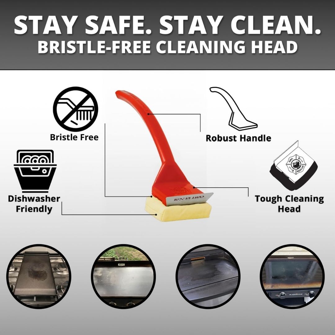 Grill Rescue™ Griddle Brush – Bristle-Free