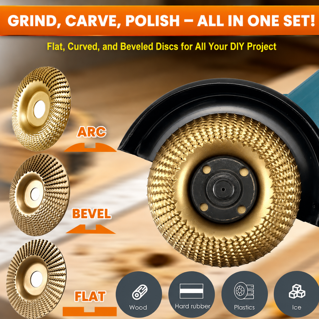 Heavy-Duty Wood Carving Disc Set (3PCS)