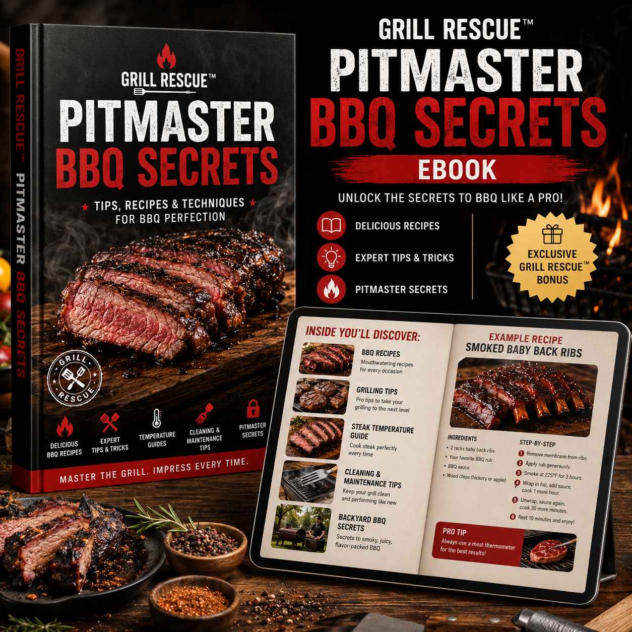 +BONUS: Grill Rescue™ Pitmaster Secrets eBook ($17 Value)
